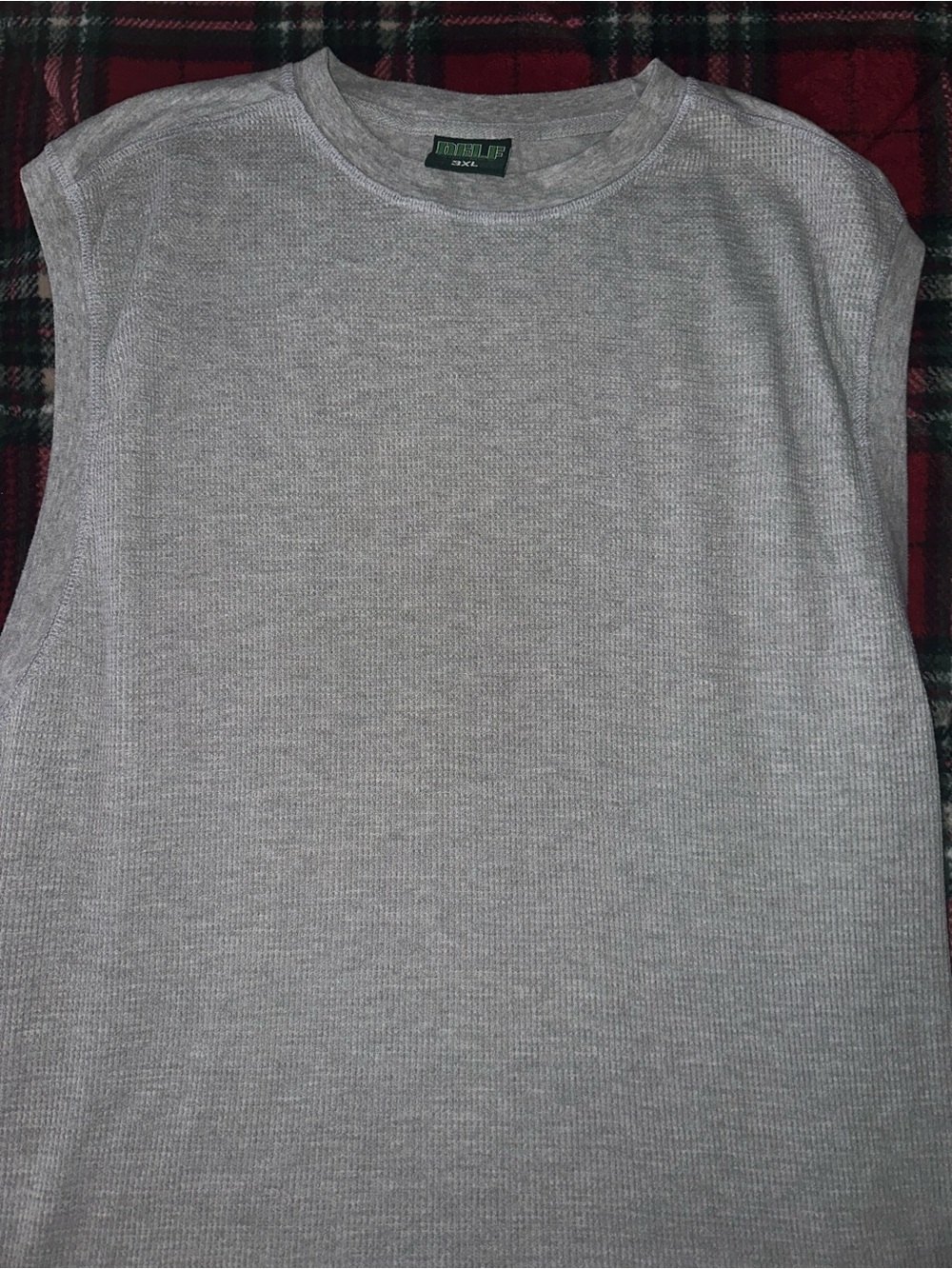 DELF Light Gray Waffle Thermal Crew Neck Shirt
